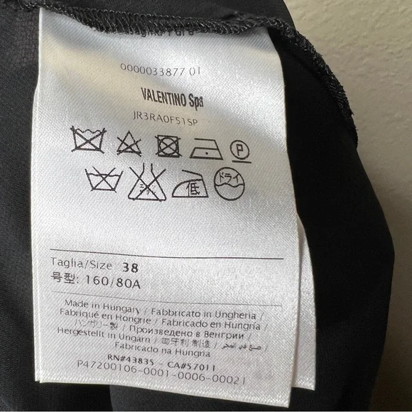 RED VALENTINO Black Vertical Mesh Stripe Skirt - Sz US 0 / IT 38 / XS - Picture 6 of 11